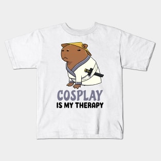 Cosplay is my therapy Capybara Samurai Kids T-Shirt